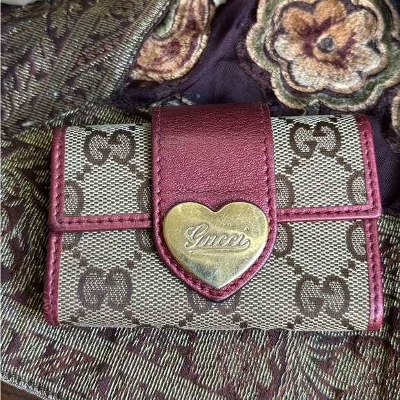Authentic GUCCI Monogram leather signature canvas snap flap ❤️ card/keys wallet - Picture 7 of 13